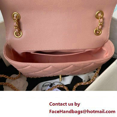 Chanel Grained Calfskin  &  Gold-Tone Metal Chain Flap Bag AS4489 Pink 2023